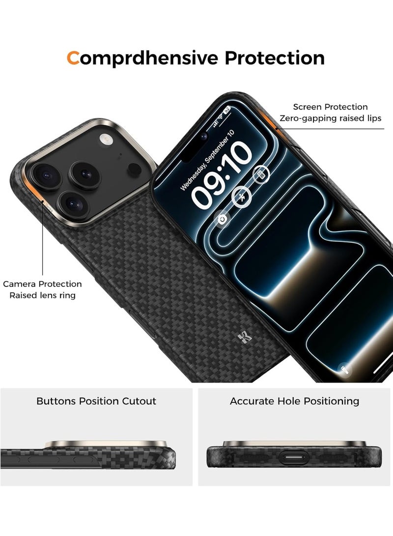 بينكس جراب Benks Armorgrid المميز لهاتف iPhone 17 Pro، متوافق مع زر التحكم بالكاميرا، ومتوافق مع MagSafe، جراب حماية عسكري مصنوع من ألياف كيفلر من دوبونت - Image 3